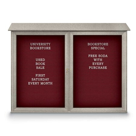 United Visual Products Indoor Enclosed Combo Board, 48"x36", Wht Frame/Wht Porc & Dark Spruce UVCB4836W-WHTPORC-DRKSPR